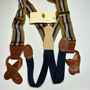 Martin Dingman Gold Navy Maroon Stripe Braces Suspenders